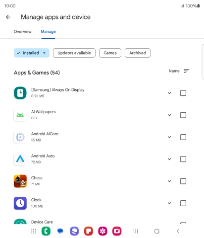 Press the required app.