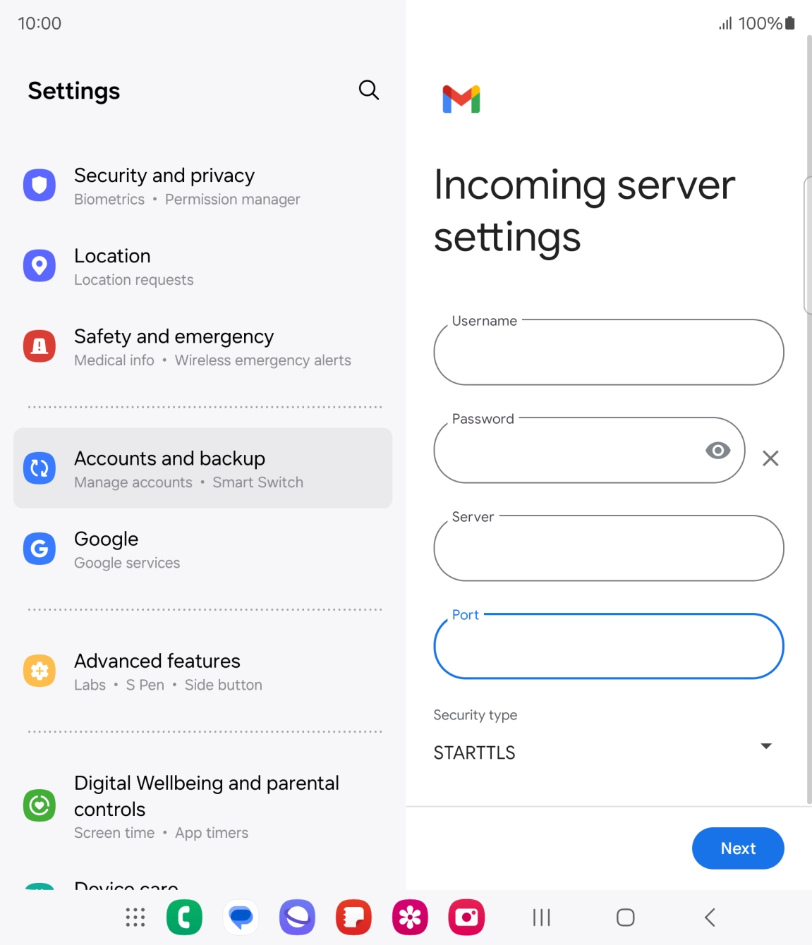 Press the drop down list below 