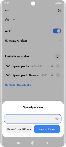 Írd be a Wi-Fi hálózatodhoz tartózó jelszót, és válaszd a Kapcsolódás lehetőséget.