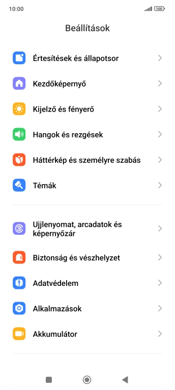 Válaszd az Ujjlenyomat, arcadatok és képernyőzár lehetőséget.
