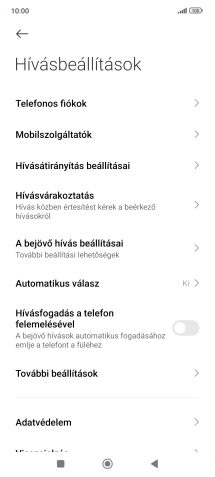 Válaszd a Hívásvárakoztatás lehetőséget.