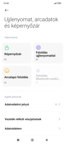 Válaszd a Feloldás ujjlenyomattal lehetőséget.