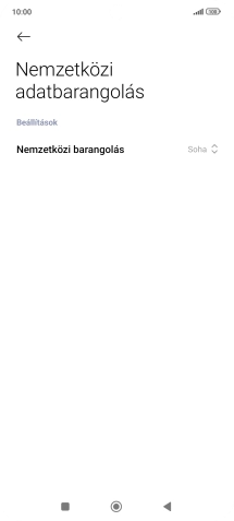 Nyisd le a „Nemzetközi barangolás” mellett legördülő menüt.