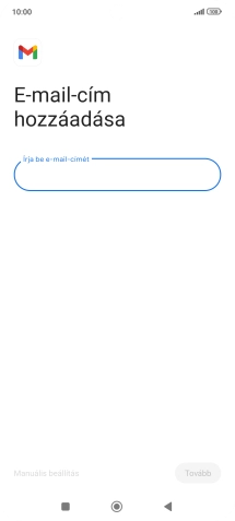 Kattints az „Írja be e-mail-címét” alatti mezőre, és írd be az e-mail címedet.