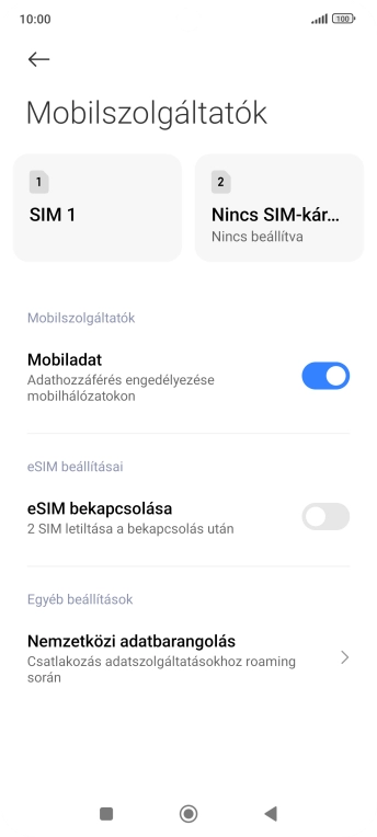 Válaszd a SIM-kártya nevét.