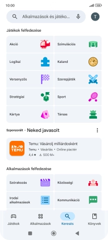Kattints a keresés mezőre.