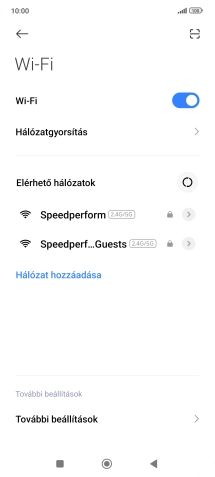 Válaszd ki a kívánt Wi-Fi hálózatot.