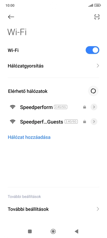 Válaszd ki a kívánt Wi-Fi hálózatot.