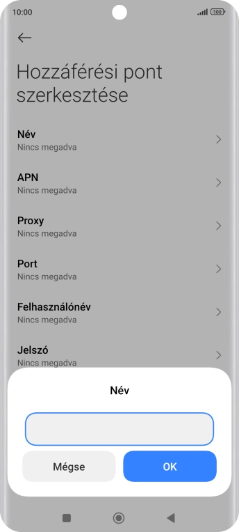 Írd be azt, hogy One MMS, és válaszd az OK lehetőséget.