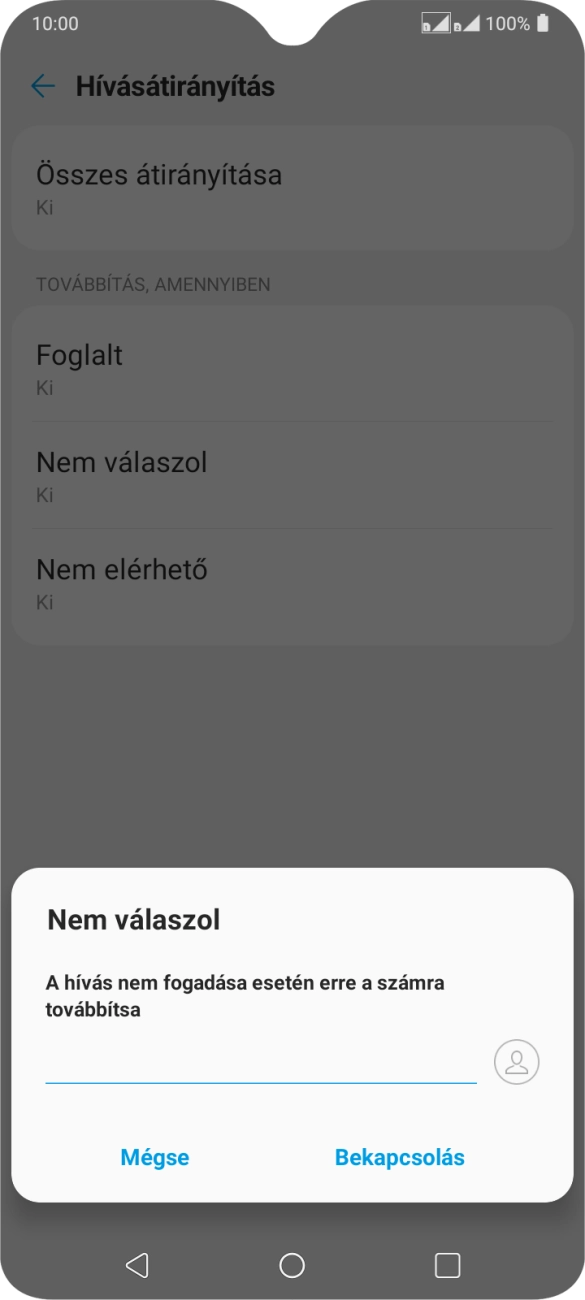 Írd be azt, hogy +36709090999, és válaszd a Bekapcsolás lehetőséget.