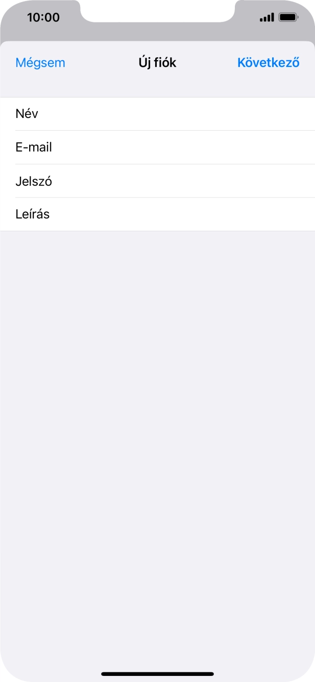 Kattints a Leírás mezőre, és írd be az e-mail-fiók kívánt nevét.