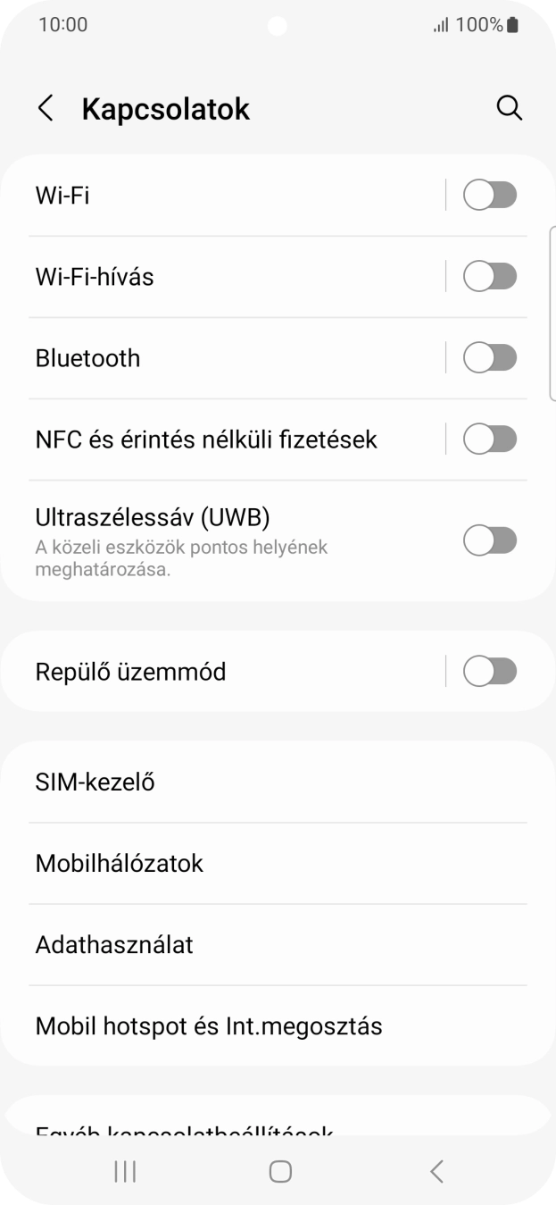 Válaszd a Mobilhálózatok lehetőséget.