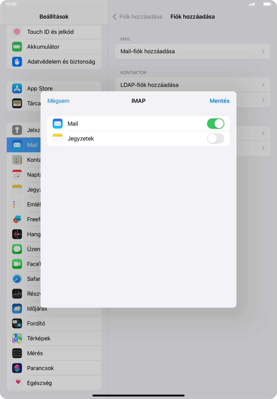 Válaszd a Mentés lehetőséget. Beállította a rendszer az e-mail-fiókodat. Amennyiben további beállításokat kívánsz alkalmazni a bejövő és kimenő szerverhez, az alábbi lépésekkel folytasd.