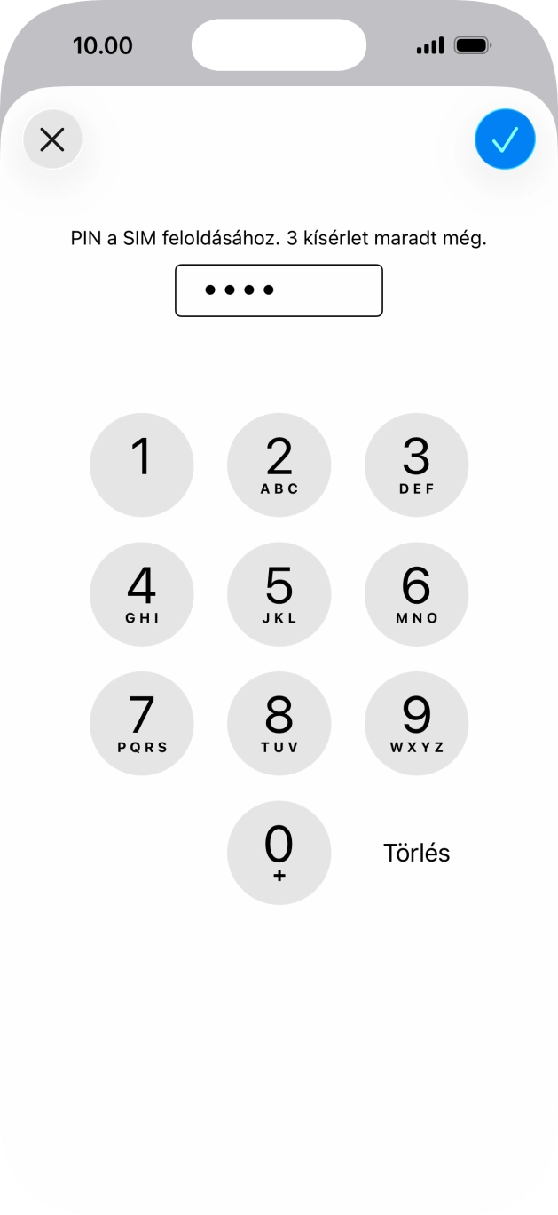 Írd be a PIN-kódod, és kattints a jóváhagyás ikonra. Írd be a PIN-kódod, és kattints a jóváhagyás ikonra.