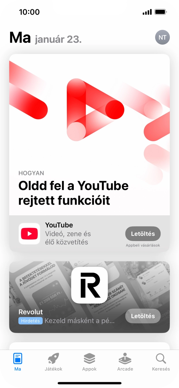 Válaszd a Keresés lehetőséget.