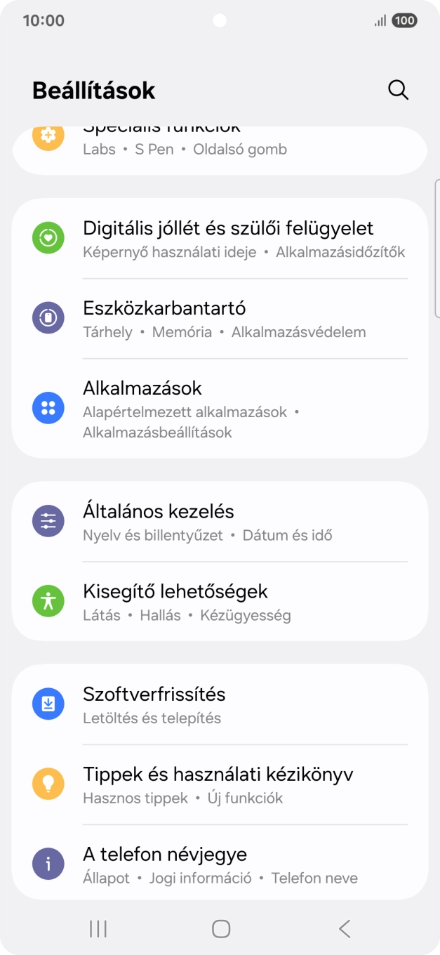 Válaszd az Általános kezelés lehetőséget.