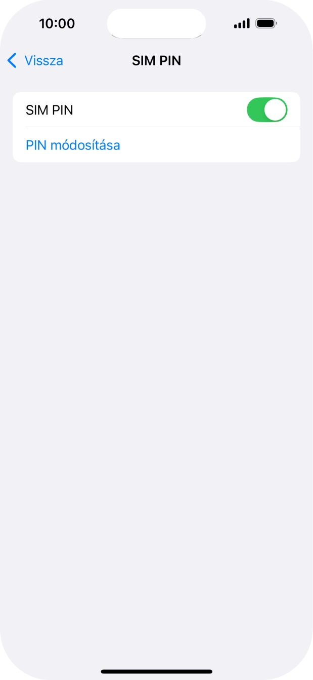 Kattints a „SIM PIN” melletti csúszkára a funkció be- vagy kikapcsolásához. Kattints a „SIM PIN” melletti csúszkára a funkció be- vagy kikapcsolásához.