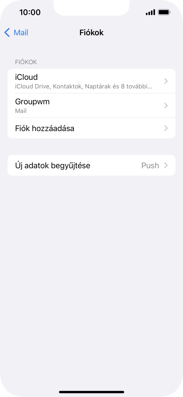 Kattints az imént létrehozott e-mail-fiók nevére.