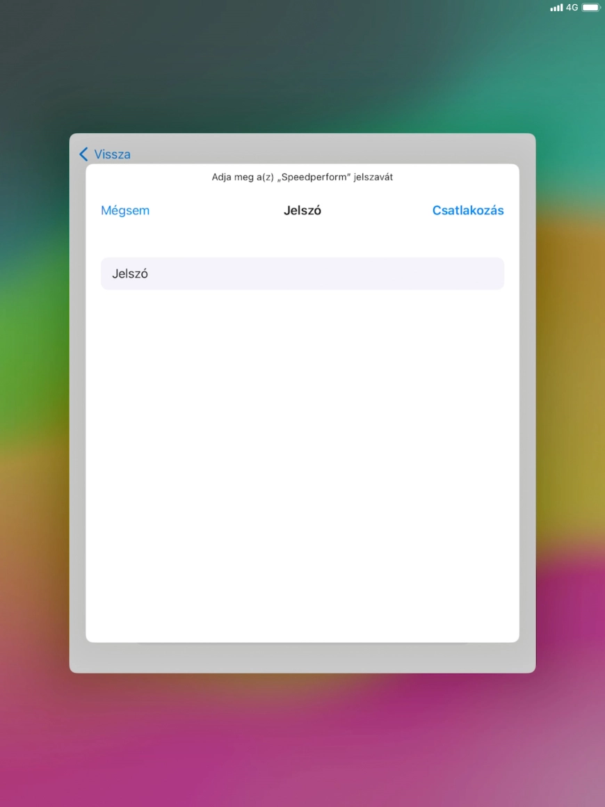 Írd be a Wi-Fi hálózatodhoz tartózó jelszót, és válaszd a Csatlakozás lehetőséget.