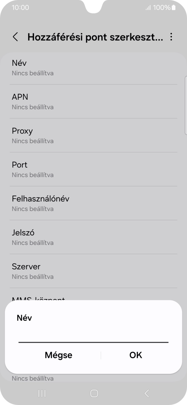 Írd be azt, hogy One MMS, és válaszd az OK lehetőséget.