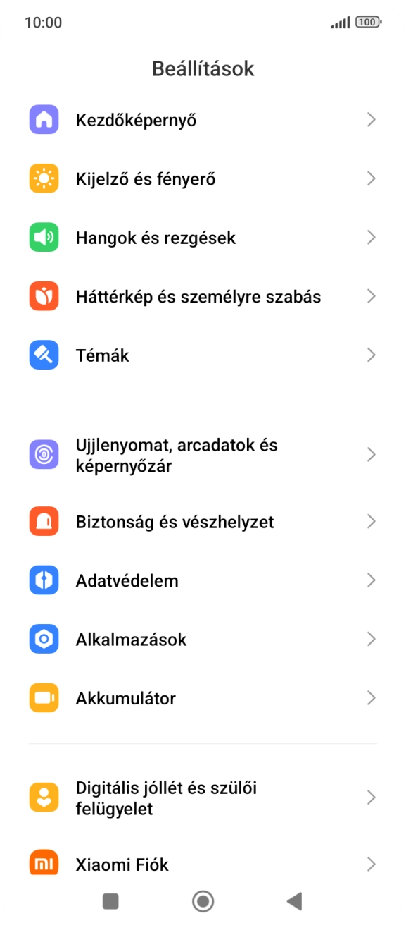 Válaszd az Ujjlenyomat, arcadatok és képernyőzár lehetőséget.