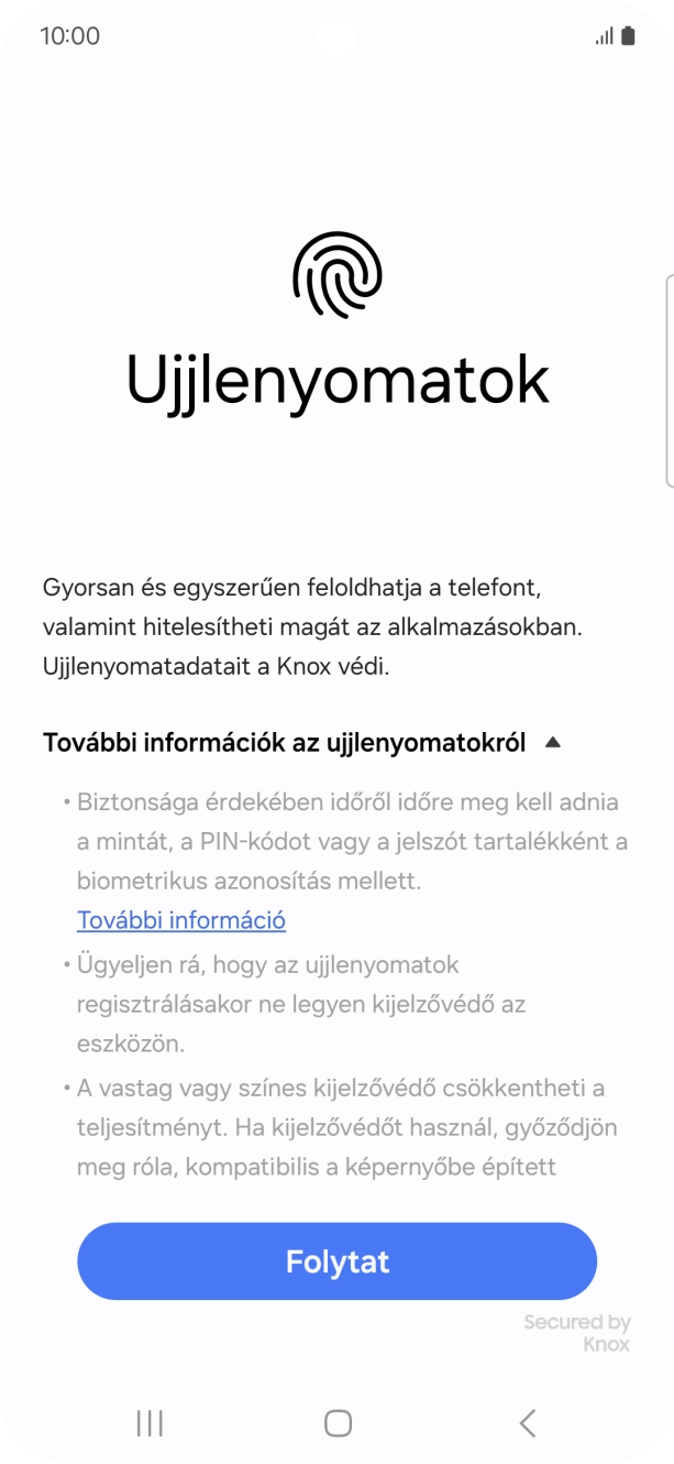 Válaszd a Folytat lehetőséget.