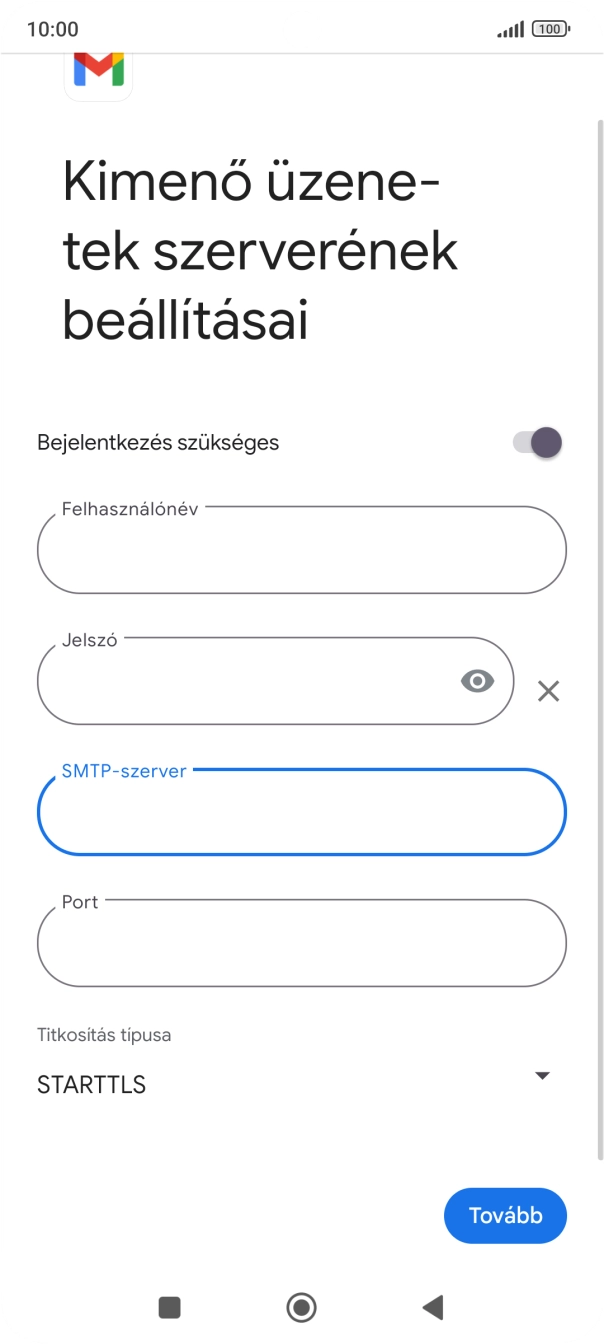 Kattints a „Port” alatti mezőre, és írd be a következőt: 587.