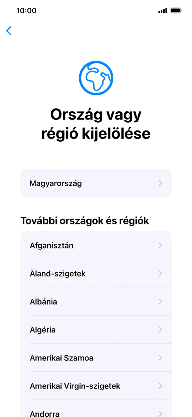 Válaszd ki a kívánt országot vagy régiót.