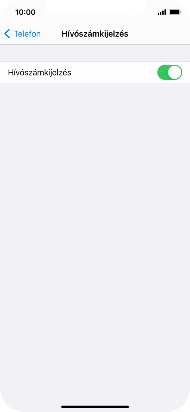 Kattints a „Hívószámkijelzés” melletti csúszkára a funkció be- vagy kikapcsolásához.