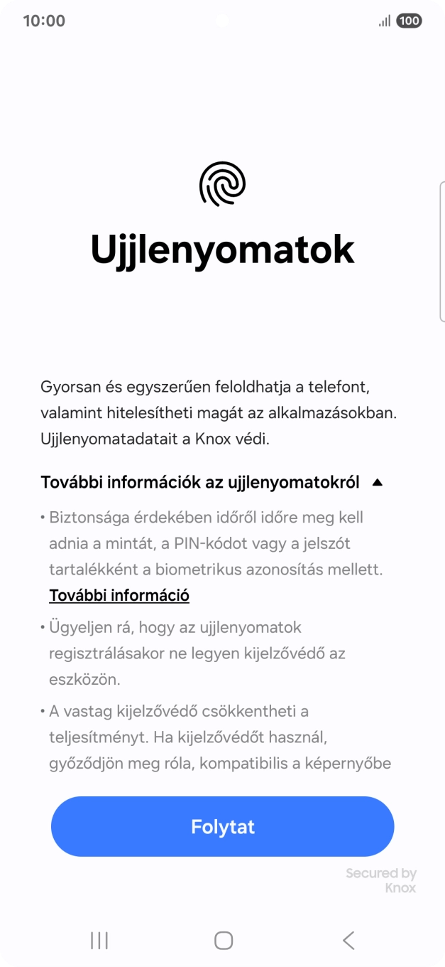 Válaszd a Folytat lehetőséget.
