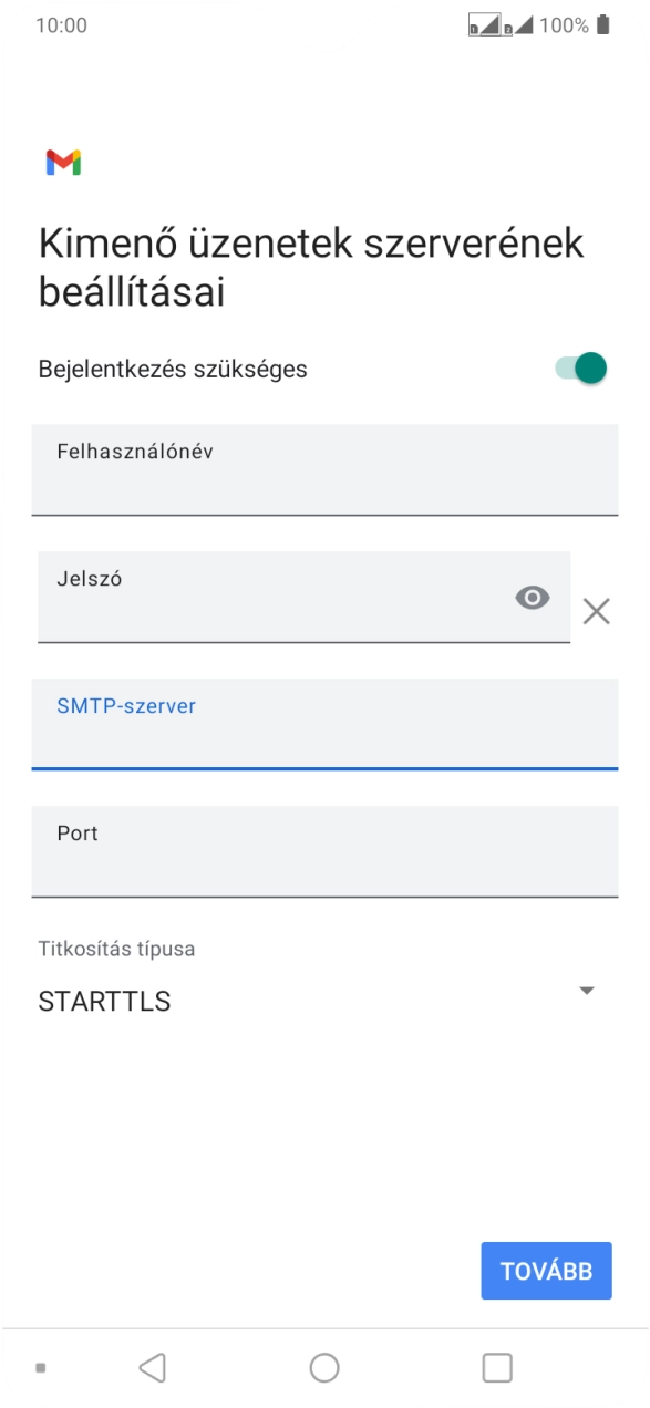 Kattints a „Port” alatti mezőre, és írd be a következőt: 587.