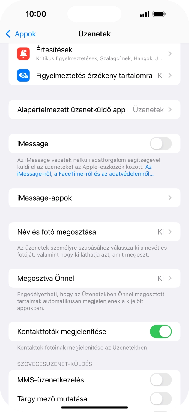 Kattints az „MMS-üzenetkezelés” melletti csúszkára a funkció bekapcsolásához. Kattints az „MMS-üzenetkezelés” melletti csúszkára a funkció bekapcsolásához.
