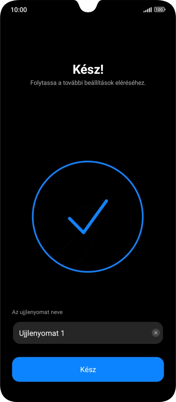 Válaszd a Kész lehetőséget.