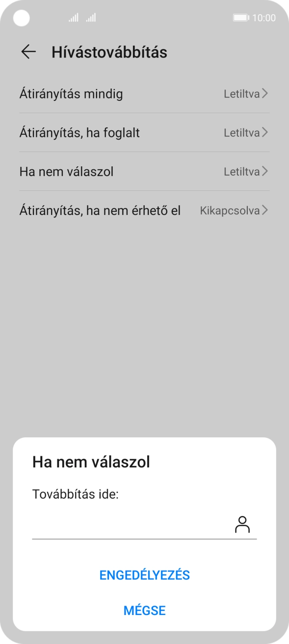 Írd be azt, hogy +36709090999, és válaszd az ENGEDÉLYEZÉS lehetőséget.