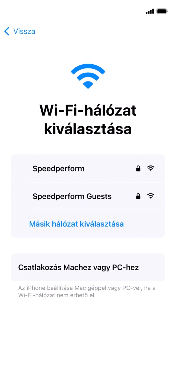 Válaszd ki a kívánt Wi-Fi hálózatot.