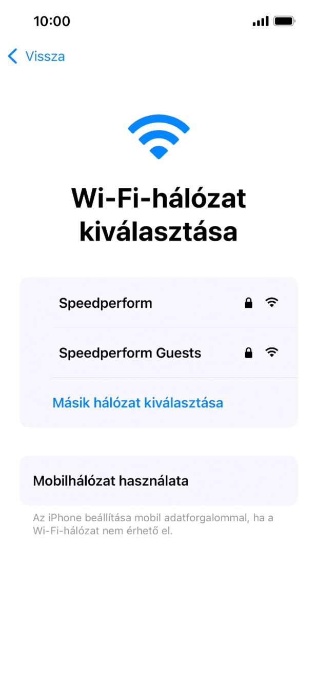 Válaszd ki a kívánt Wi-Fi hálózatot.
