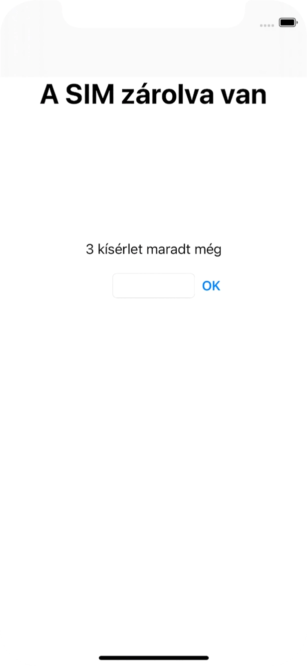 Amennyiben a SIM-kártyád zárolva van, írd be a PIN-kódodat, és válaszd az OK lehetőséget.