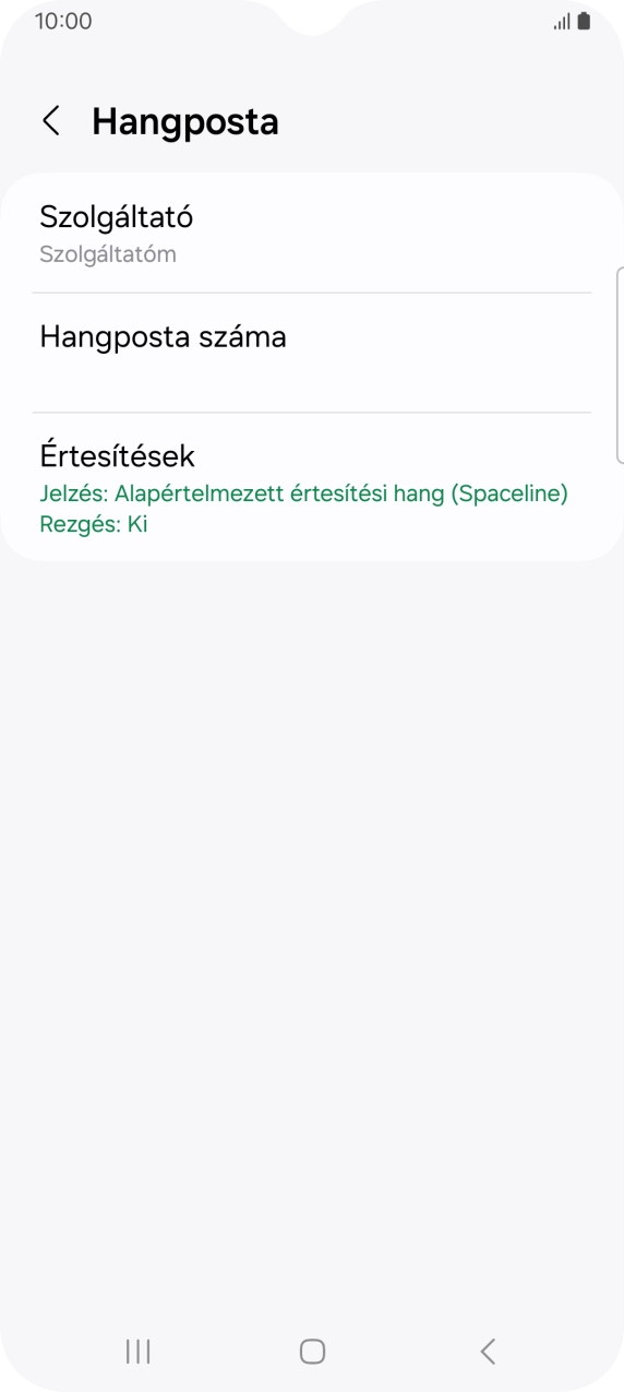 Válaszd a Hangposta száma lehetőséget.