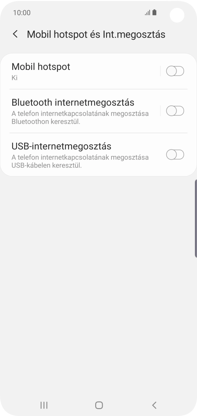 Válaszd a Mobil hotspot lehetőséget. Válaszd a Mobil hotspot lehetőséget.
