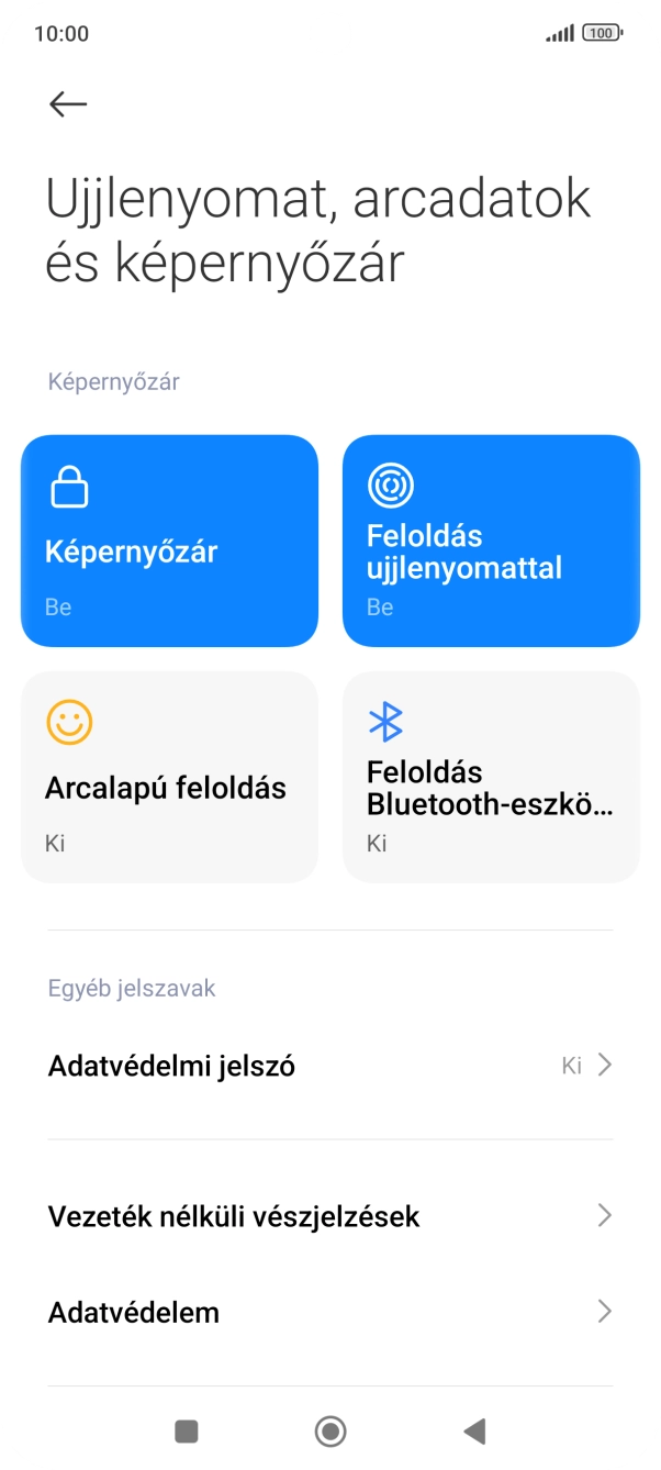 Válaszd a Képernyőzár lehetőséget.