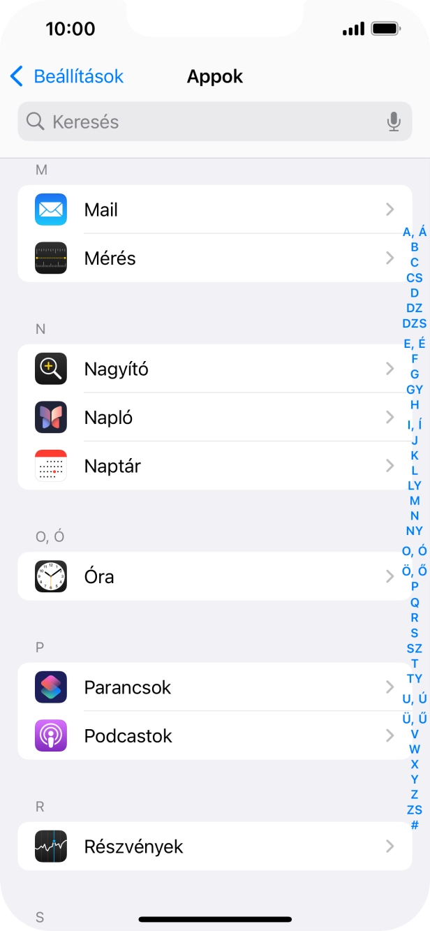 Válaszd a Mail lehetőséget.