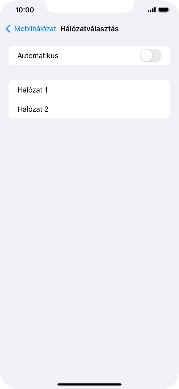 Ha kikapcsolod a funkciót, válaszd a kívánt hálózatot.
