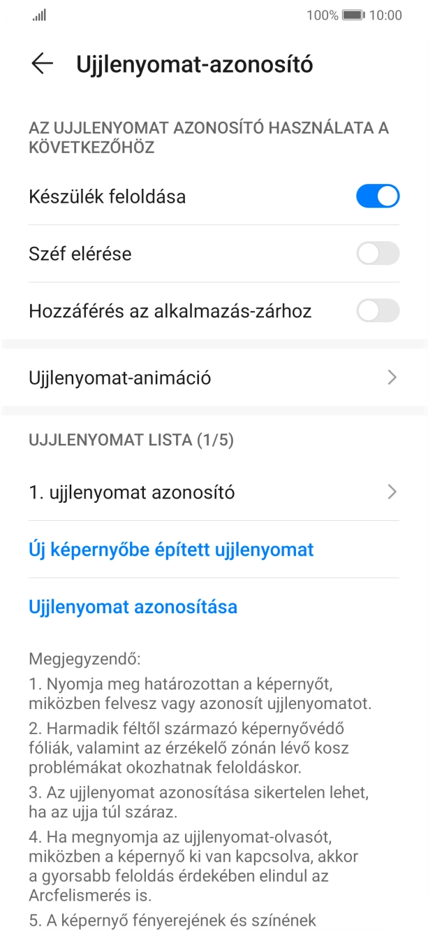 Kattints a kívánt beállítások melletti csúszkákra a funkciók be- vagy kikapcsolásához.