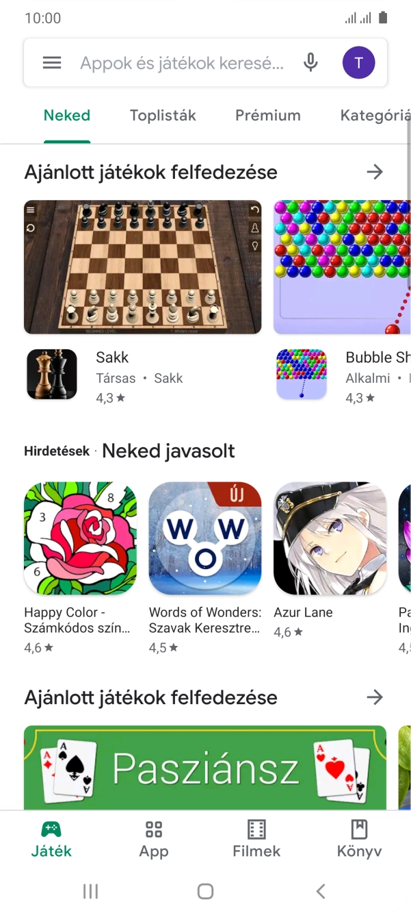 Kattints a keresés mezőre.