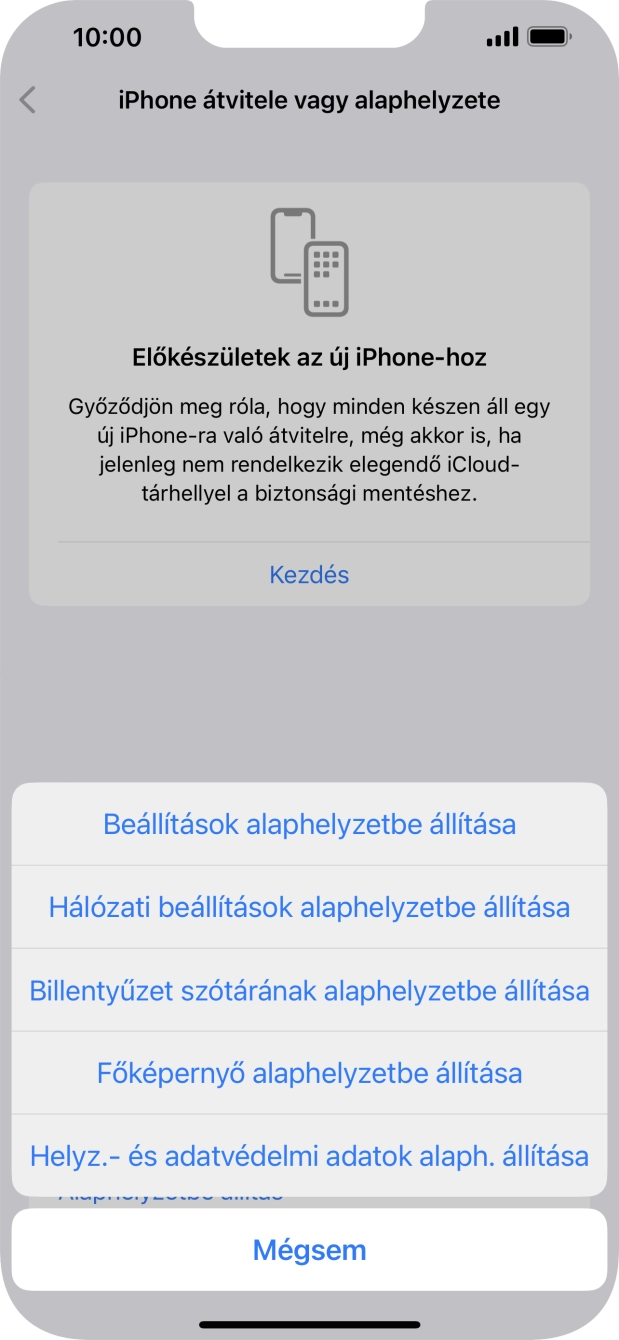 Válaszd a Beállítások alaphelyzetbe állítása lehetőséget.
