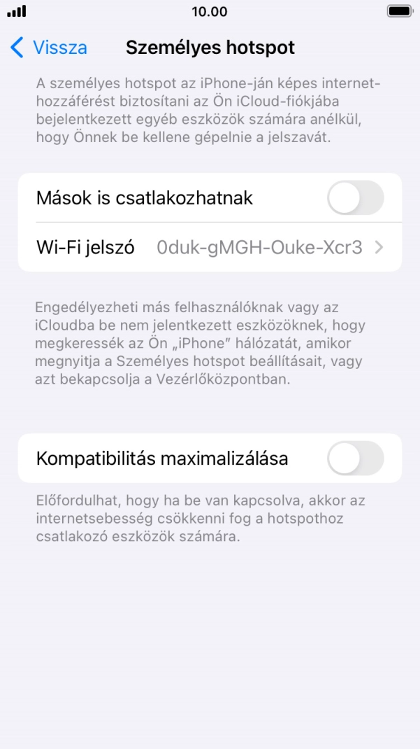 Kattints a Wi-Fi jelszó mezőre, és írd be a kívánt jelszót.
