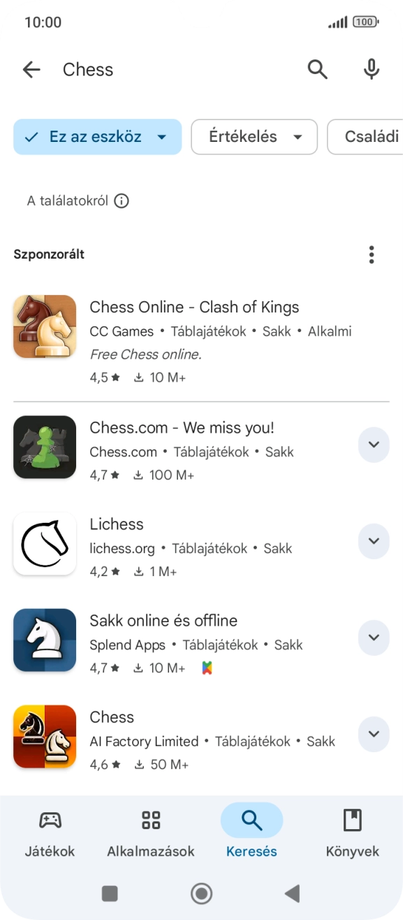 Kattints a kívánt alkalmazásra.