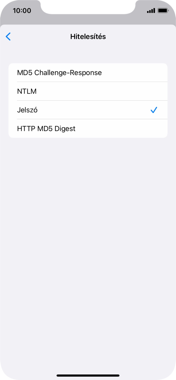 Válaszd a Jelszó lehetőséget.