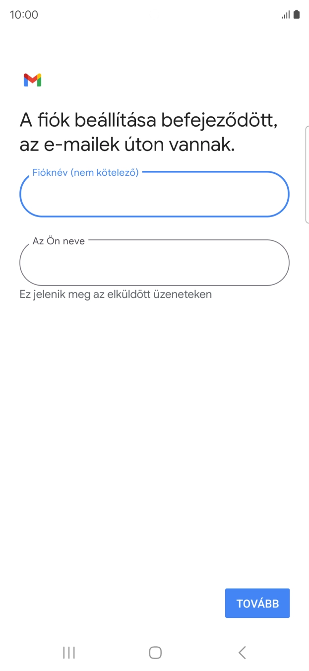 Kattints „Az Ön neve” alatti mezőre, és írd be a kívánt küldőnevet.