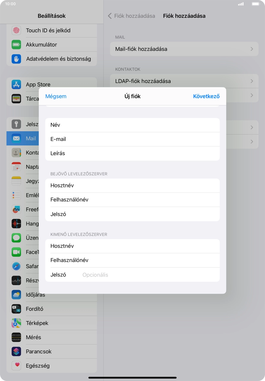 Kattints a Jelszó mezőre, és írd be az e-mail-fiókodhoz tartozó jelszót.